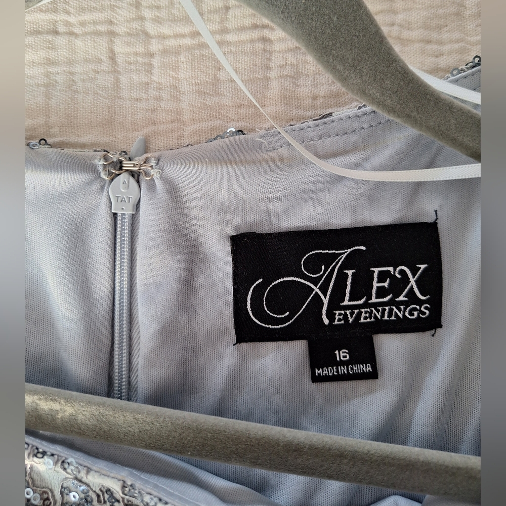 Alex Evenings Silver Patterned Maxi Dress - Picture 7 of 12